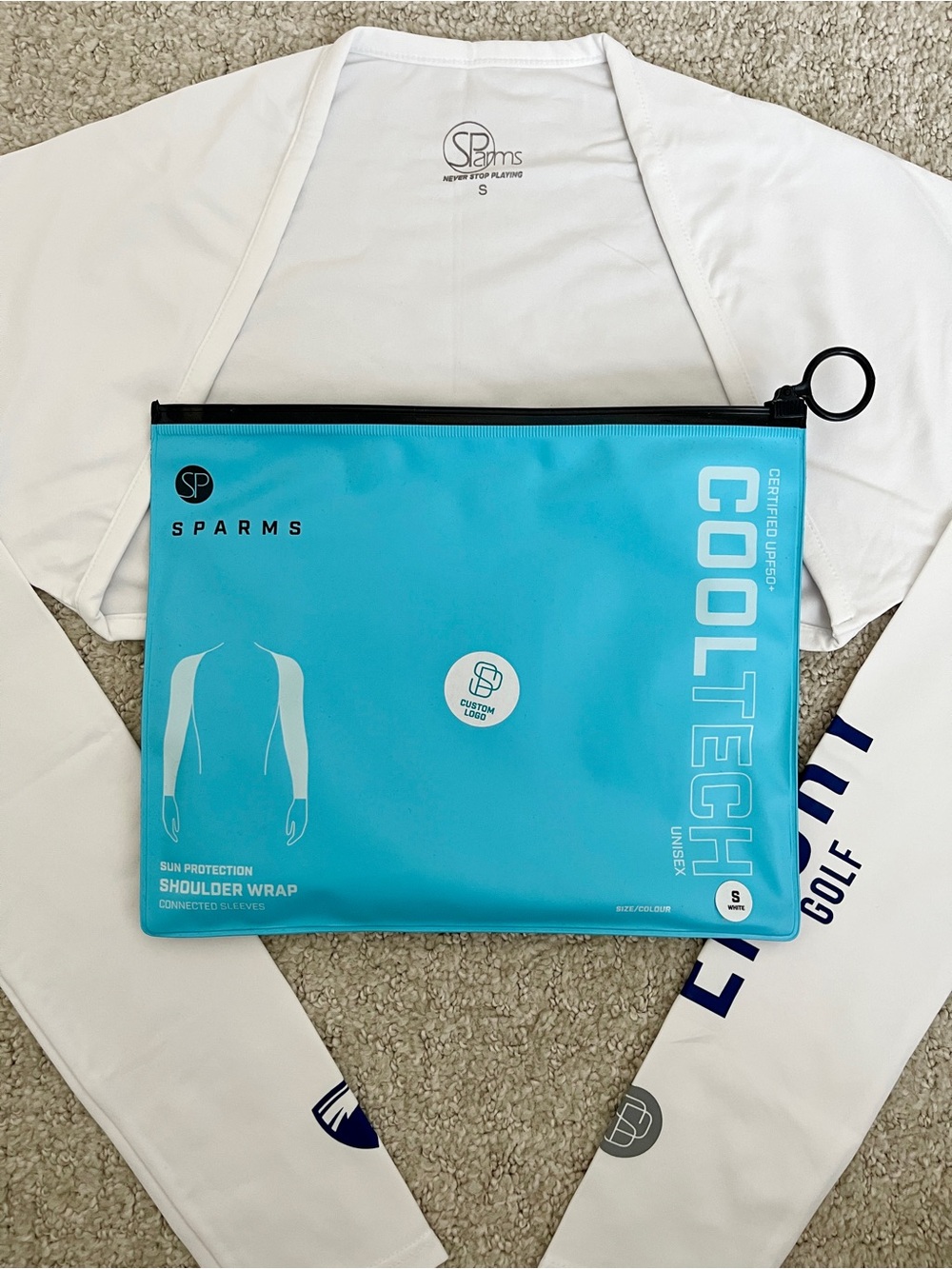 SParms CoolTech Unisex Sun Protection Shoulder Wrap NWT* Size Small & Medium
